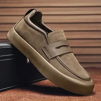 High Quality Men's Shoes Slip-on Male Work Shoes Suede Business Loafers Breathable Non-slip Men Casual Sneakers Shallow Zapatos 1
