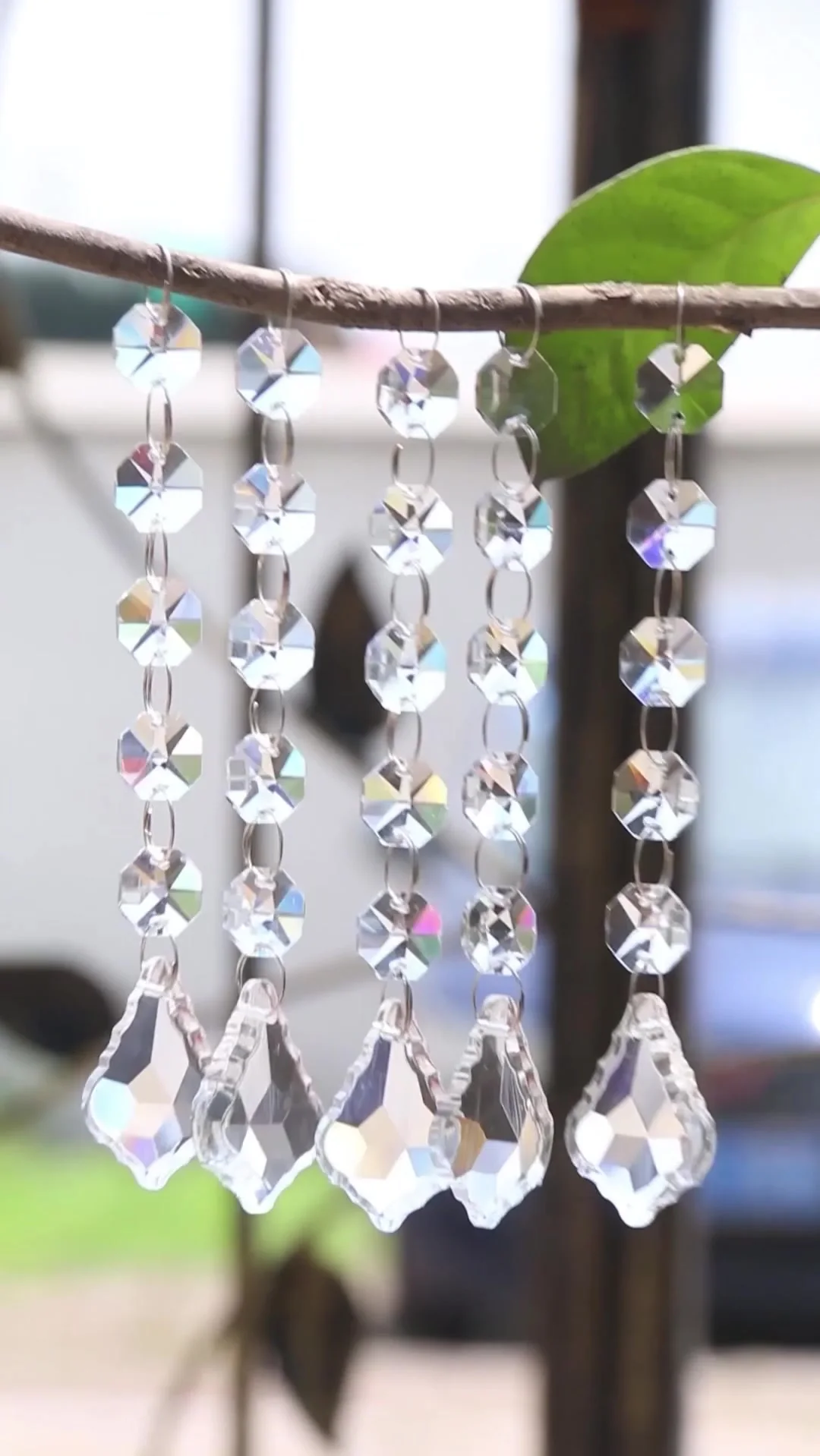 CDIYTOOL 9 Prismi Di Cristallo Appesi Per Finestra | Suncatcher Con Catena A Sfera 30cm | Rainbow Maker Decorazione Casa, Auto, Lampadario - 3