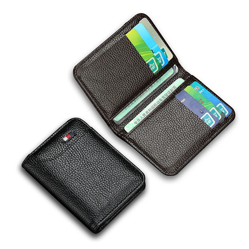 Luxury Men Card Holder Leather Thin Mini Men's Wallet Small Pocket Purse Women Bank Credit Card Holder for Men Card Wallets card holder ladies card holder men s card holder zipper small wallet card holder large capacity coin purse carbon wallet men