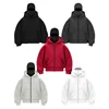Balaclava Men Zip Hoodie Winter Warm Casual Sweatshirt Y2K with Hooded Face Mask Zipper Design Sports Jacket Outdoor Activities 2
