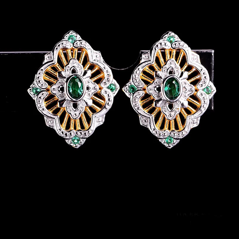 

925 Silver Zircon Ear Stud Jewelery Women European Court style vintage style