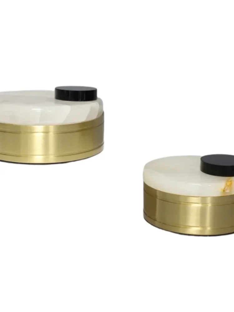~Light Luxury Pure Brass Jade Storage Jewelry Storage Box Home Living Room Bedroom Cloakroom Table Decorations