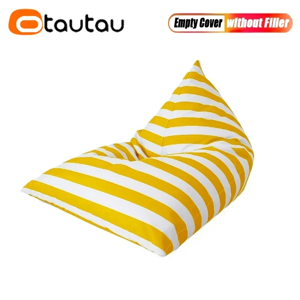 OTAUTAU חיצוני שקית שעועית פוף כיסוי ללא מילוי עמיד למים חוף גן פאף סלון טרקלין נוח כורסת ספה מיטת שק SF076