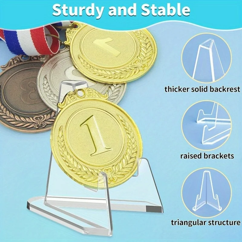 Coin Display Stand 10Pcs Clear Acrylic Holders Small Easel Rack Trading Card Toploaders Holder Clear Support For Kpop Idol Card