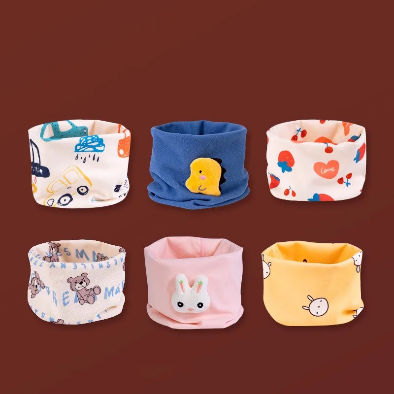 Winter Children Warmer Neck Scarf For Kids Boys Girls Neckerchief Cute Baby Cartoon Scarf Soft Neck Collar Children&acute;s Scarves