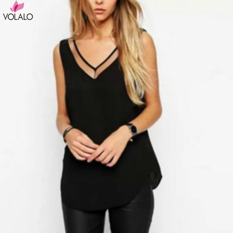 

VOLALO 2024 Summer New Pure-color V-collared Tops Chiffon Shirts Blusa Womens Tops And Blouses Blusas Mujer De Moda Tops Women