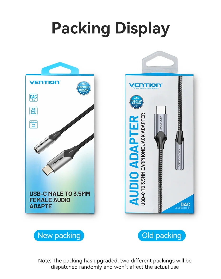 Vention Typ-C zu 3,5mm Kopfhöreranschluss-Adapter USB-C zu 3,5mm Audio-Kabel Aux-Kopfhörer-Audiokabel mit DAC-Chip für Samsung Galaxy – Detail 15