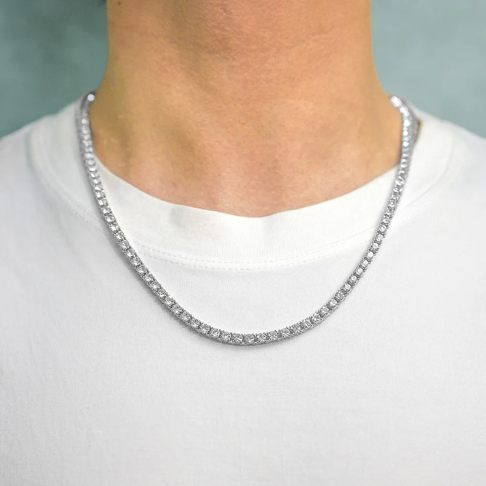 Full Rhinestone Tennis Link Chain on wrist