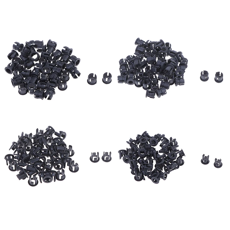 50pcs Black Plastic 3mm 5mm Lamp LED Diode Holder Clip Bezel Socket Mount