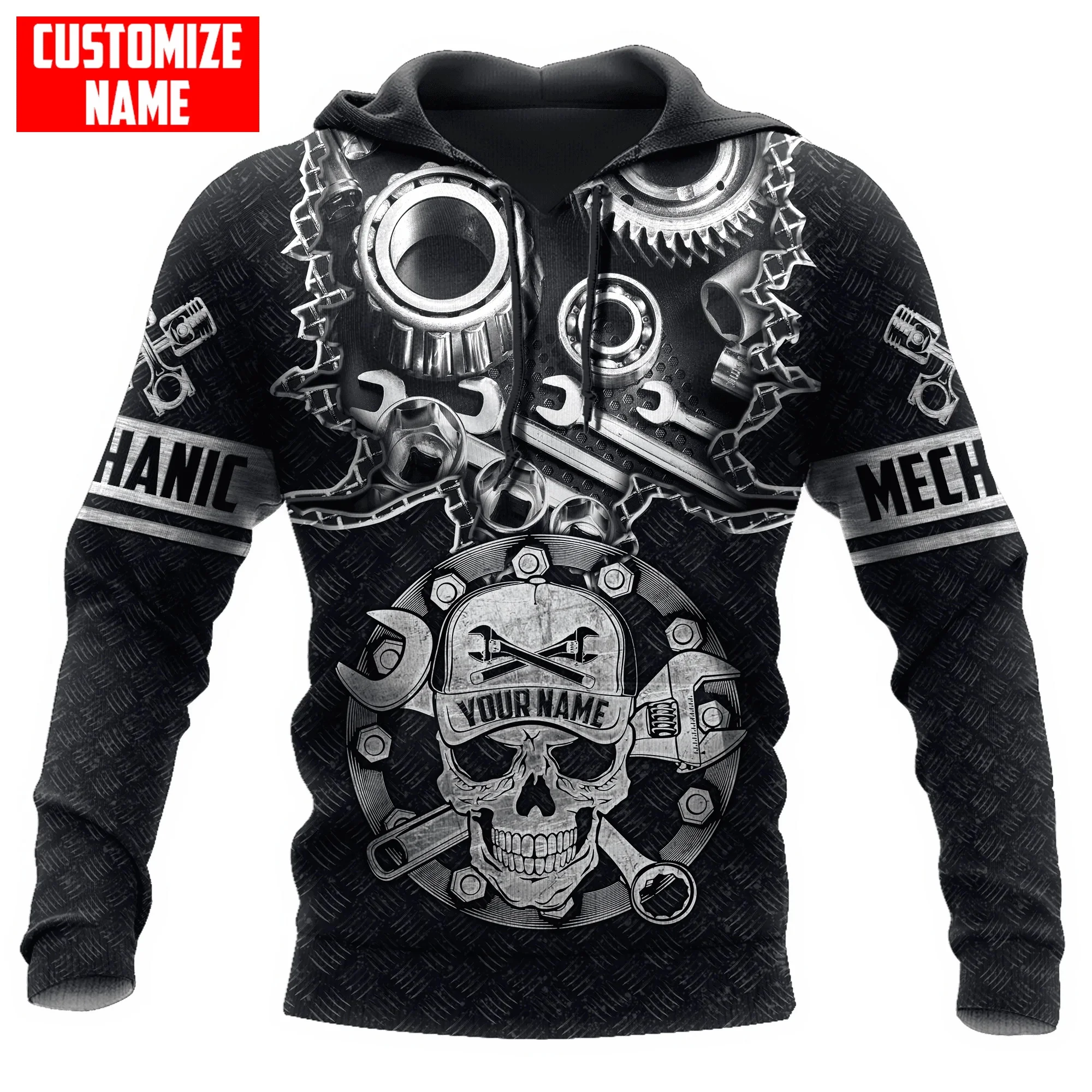 PLstar Cosmos Personalized Name Mechanic Metal 3D All Over Printed Men's Hoodie & Sweatshirt Unisex Casual zip hoodies DK539 plstar cosmos 3dprint newest mechanic fire skull combo set joggers pants unique harajuku streetwear hoodies sweatshirt zip q 3