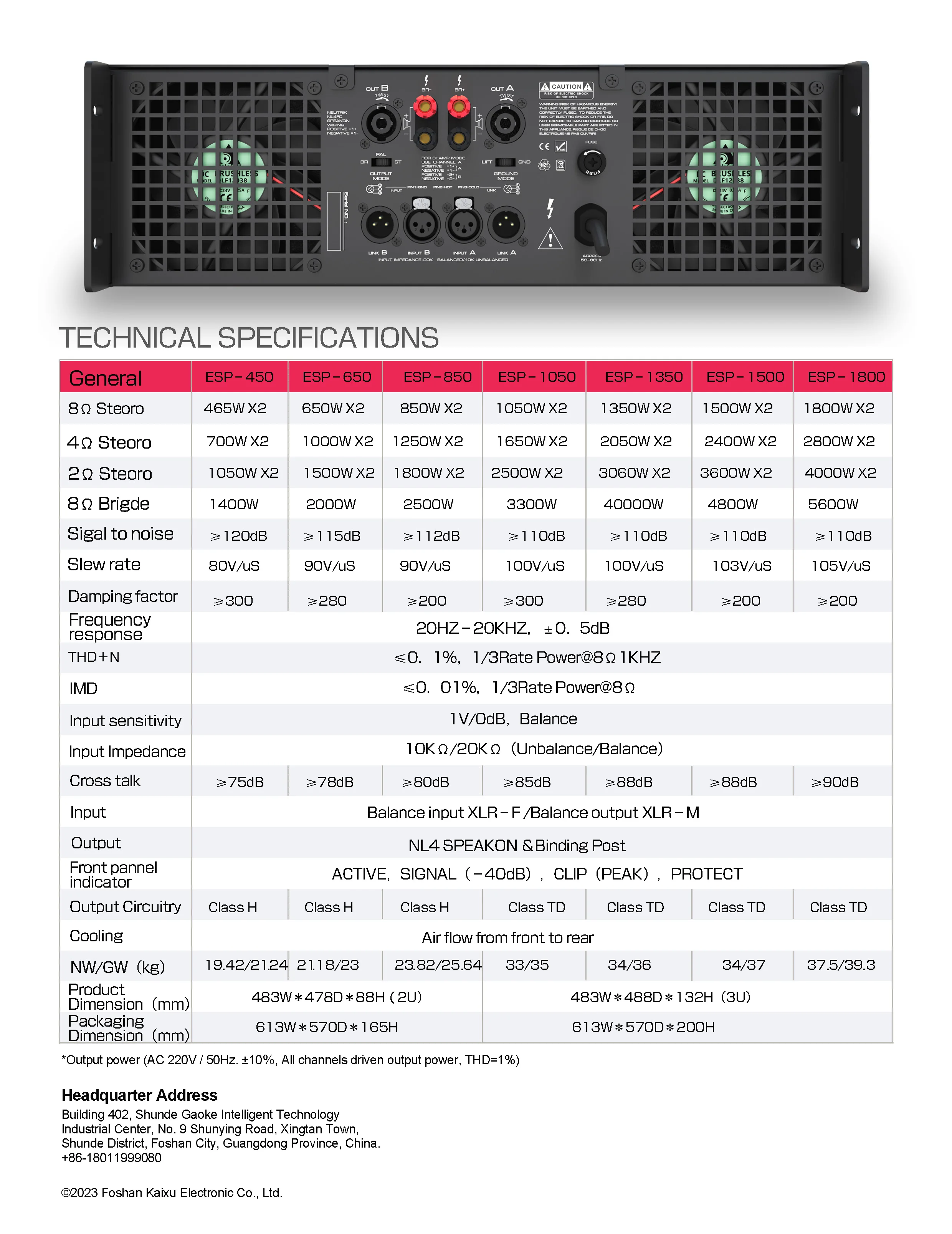 cvr power amplifier 2U professional