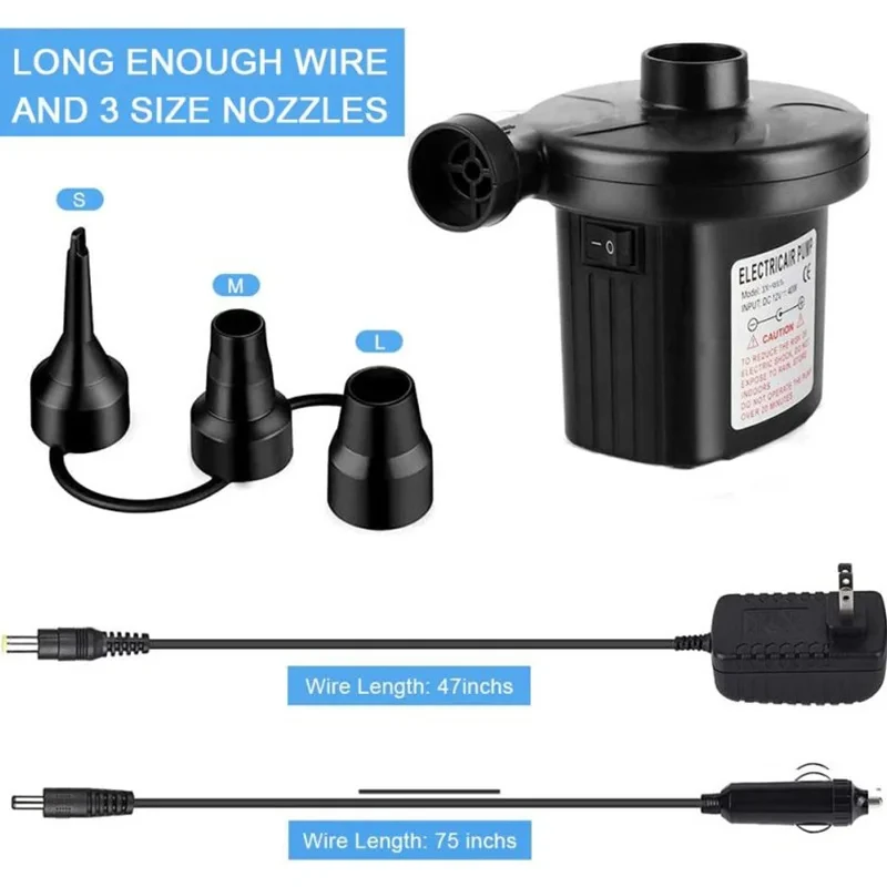 Air pump Electric Inflatable Pump Mini Air Cushion Portable Camping Pump Rapid Filling Mattress Swimming Pool Air Filling Blower Injector