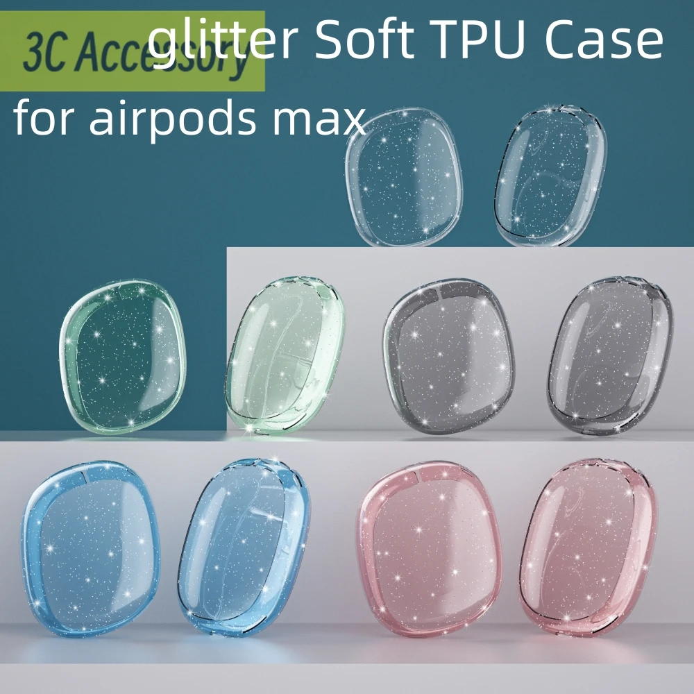 2024 Nuova Custodia In Silicone Glitterato Per Custodia Airpods Max Custodia Morbida Per Auricolari Trasparente Per Apple Airpod Max Custodia Antigraf