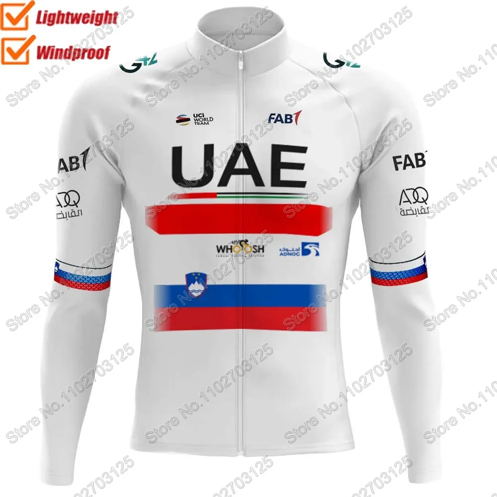 thumbnail image 1 of Chaleco cortavientos para hombre del equipo UAE 2023, color negro, de Eslovenia, para ciclismo, maillot de ciclismo de manga larga aaa MTB, 1 of 5