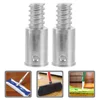 2 Pcs Threaded Tip Repair Kit Push Broom Handle Mop Tips For Metal Poles Heads Telescopic End Extension Rod Replacement 5