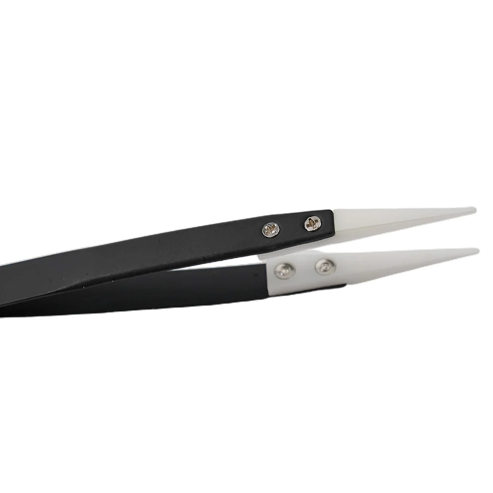 Forceps Tweezers Straight Pointed Anti-magnetic Anti-static Big Elbow Ceramic High-temperature Industrial Tweezers