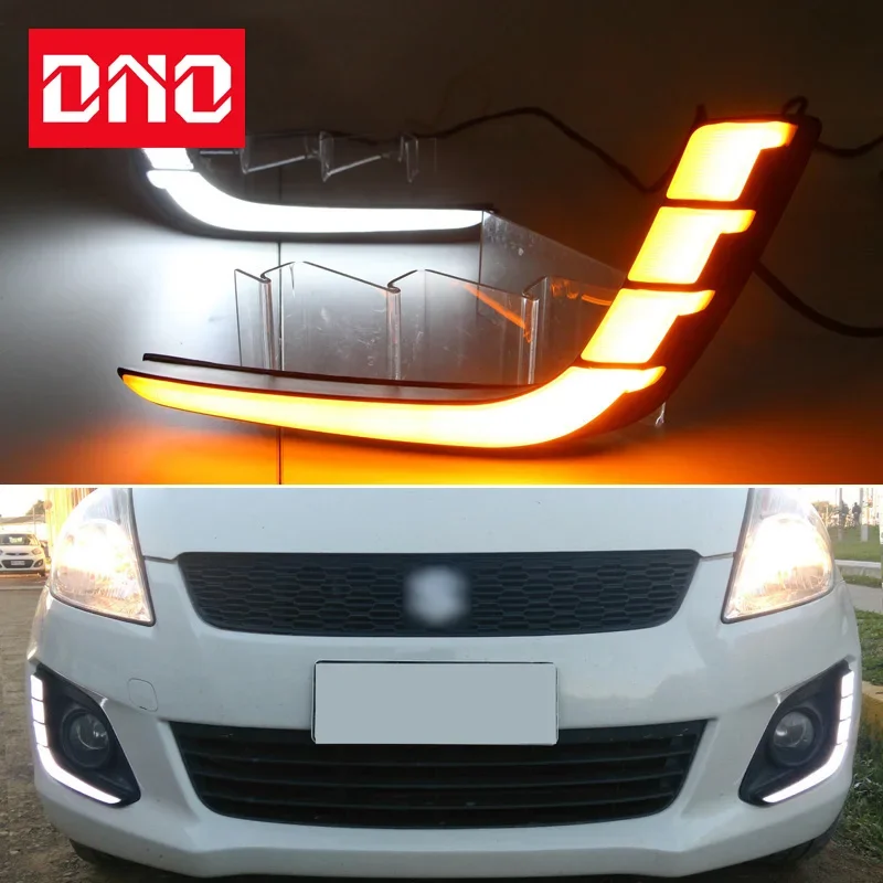 

Дневные ходовые огни для Suzuki Swift 2014-2016, желтые Автомобильные дневные ходовые огни, дневные ходовые огни, дневные ходовые огни