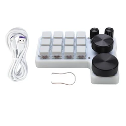 New 12E4 Macro Keyboard 12 Key 4 Knob Mechanical Keyboard Hot Swap Designer One-handed Kepad Mini Keypad VIA
