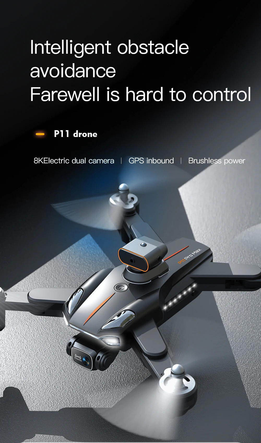 Description Picture 2 of itemIconic Brand P11 Pro Drone 5G GPS 8K Professional HD Aerial Photography Dual Camera Obstacle Avoidanc Brushless Quadrotor 10000M New