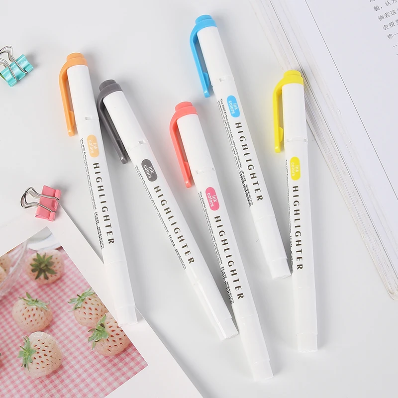 Pastel Highlighter Pens Bullet Journal Pen Set Kawaii Stationery