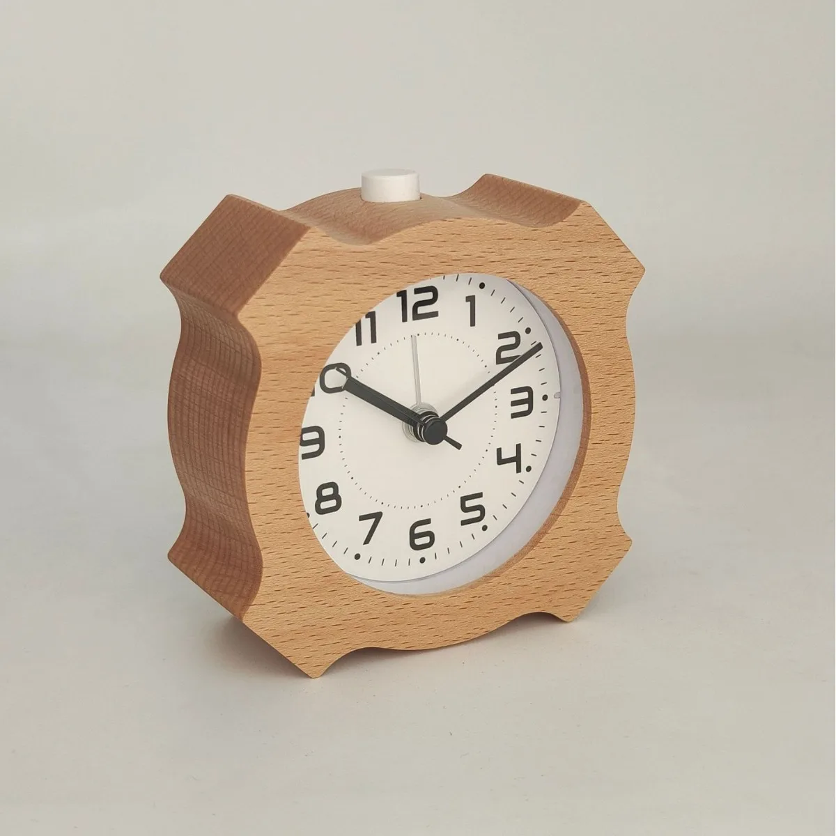 Creative Night Light Nordic Wood Student Silent Solid Wood Desktop Alarm Clock LED Light Small Table Clock Electronic Alarm 5