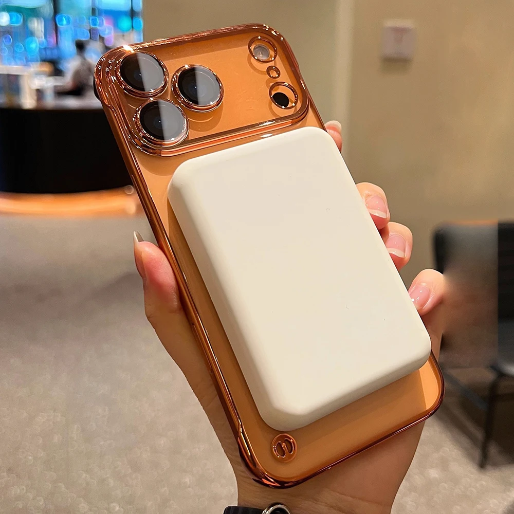 Sleek Frameless Plating Phone Case with Magsafe-Compatible Magnetic Clear Cover