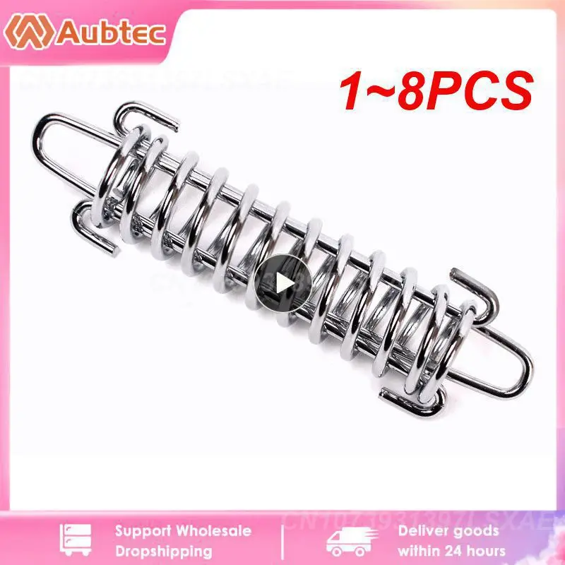 1-8PCS-Steel-Tent-Wind-Rope-Spring-Buckle-Tent-Tensioner-Camping-Deck ...