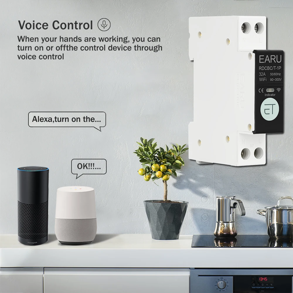 Smart WiFi Circuit Breaker Time Timer Relay Switch Smart Home House Voice Remote