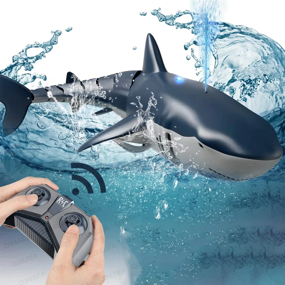 Smart Rc Shark whale Spray Water Toy Remote Controlled Boat ship Submarine Robots Fish Electric Toys for Kids Boys baby Children - Bilde 3