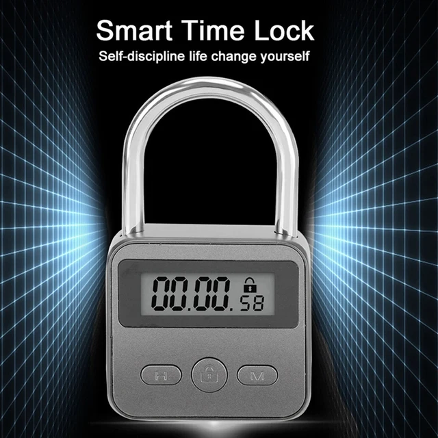 2X Smart Time Lock LCD Display Electronic Timer Switch USB Rechargeable Timer Padlock Travel Electronic Timer-Qing 6