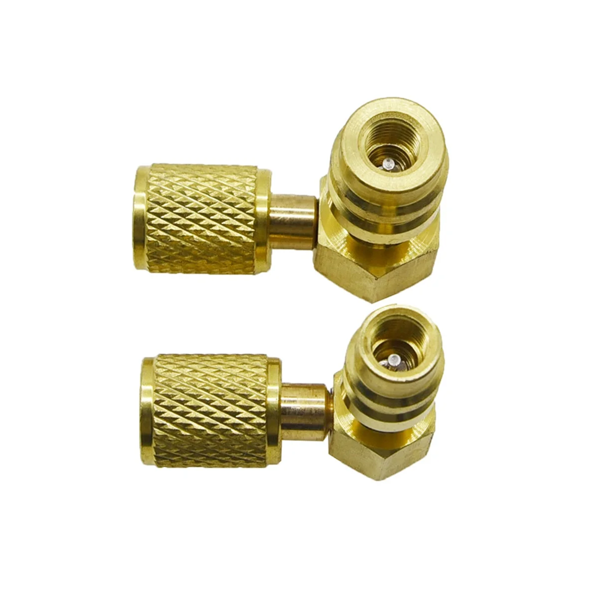 A78E-2PCS A/C 충전 어댑터는 R12 포트를 R134a 빠른 연결 해제 개조 커넥터 90도로 변환합니다.