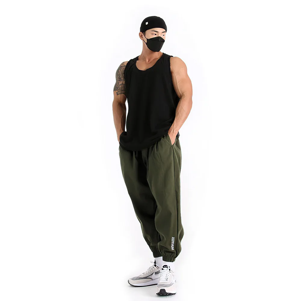 Muscle exercise pants training basketball running loose casual sanitary fitness pants men clothing sweatpants