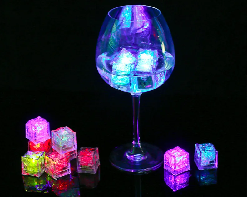 LED Ice Light Glowing Ice Cubes Touch Sensitive Lights Bar Atmosphere Light Lighting In Water For Juice Wine Drinking Glass