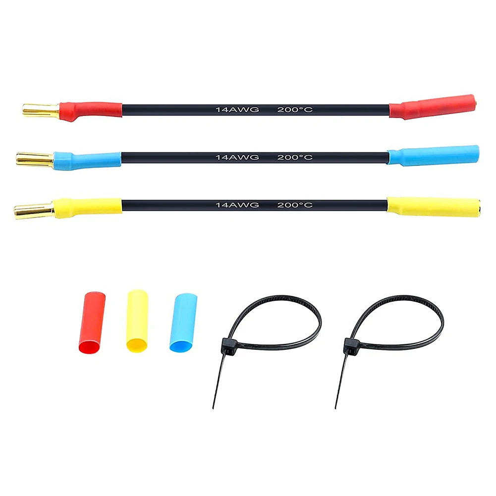 4mm Male To 3.5mm Female 3pcs Slug Plug Adapter Connector Slug Connector Extension Cable Extension Cable Wire RC Car Accessories