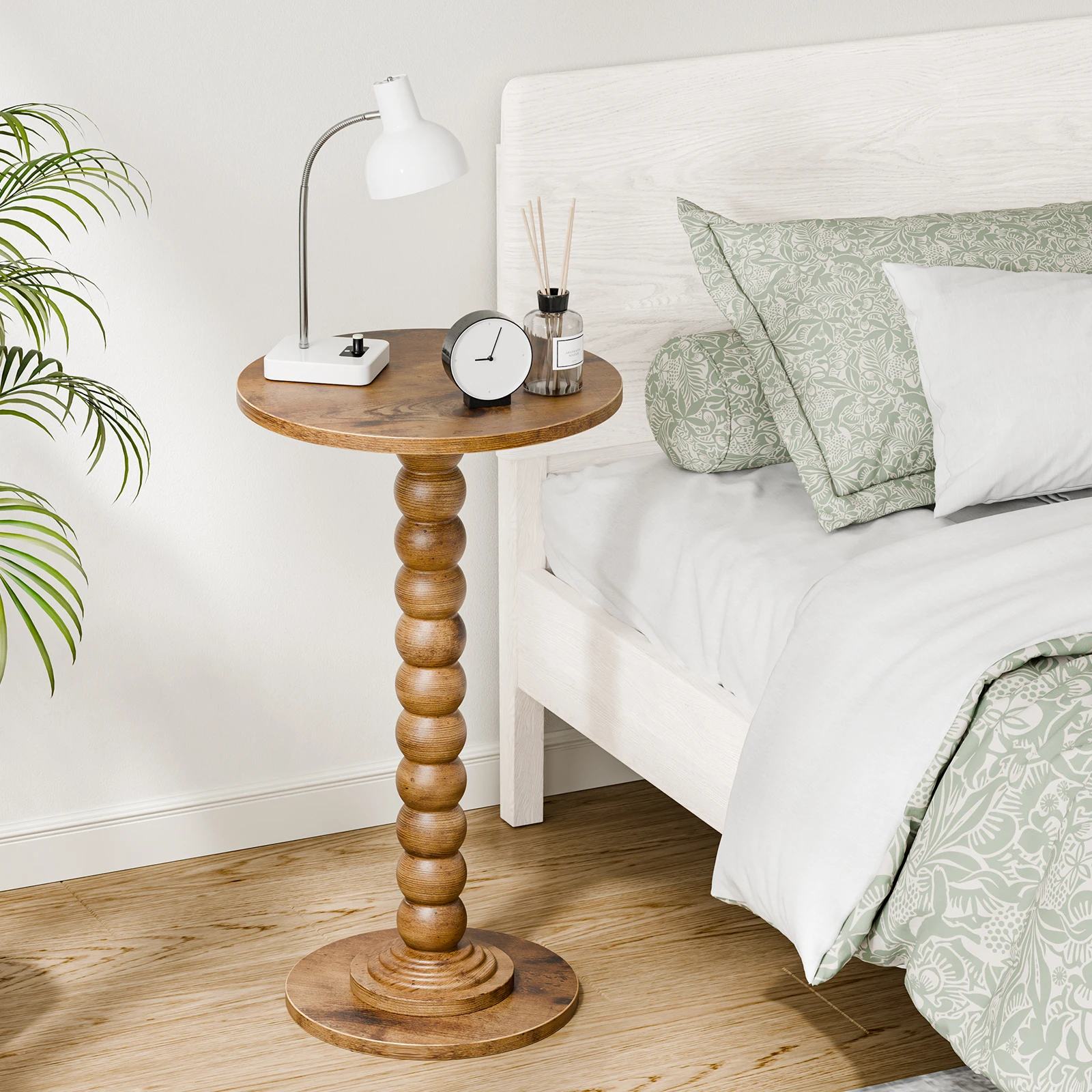 round side table in living room