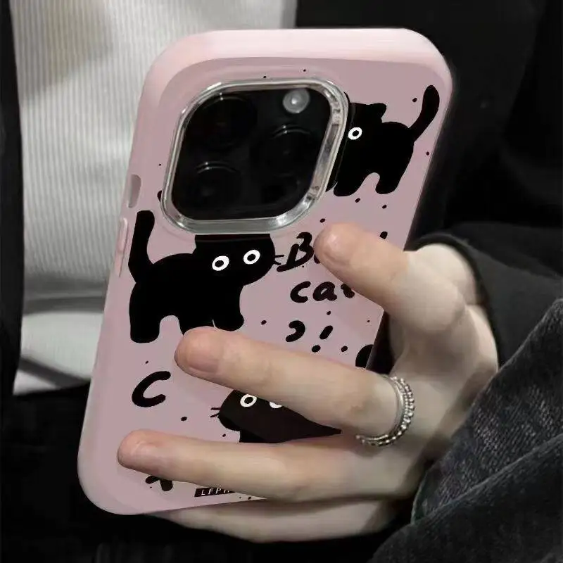 Cute Black Cat Soft Case Cover - Elegant Protective Accessory