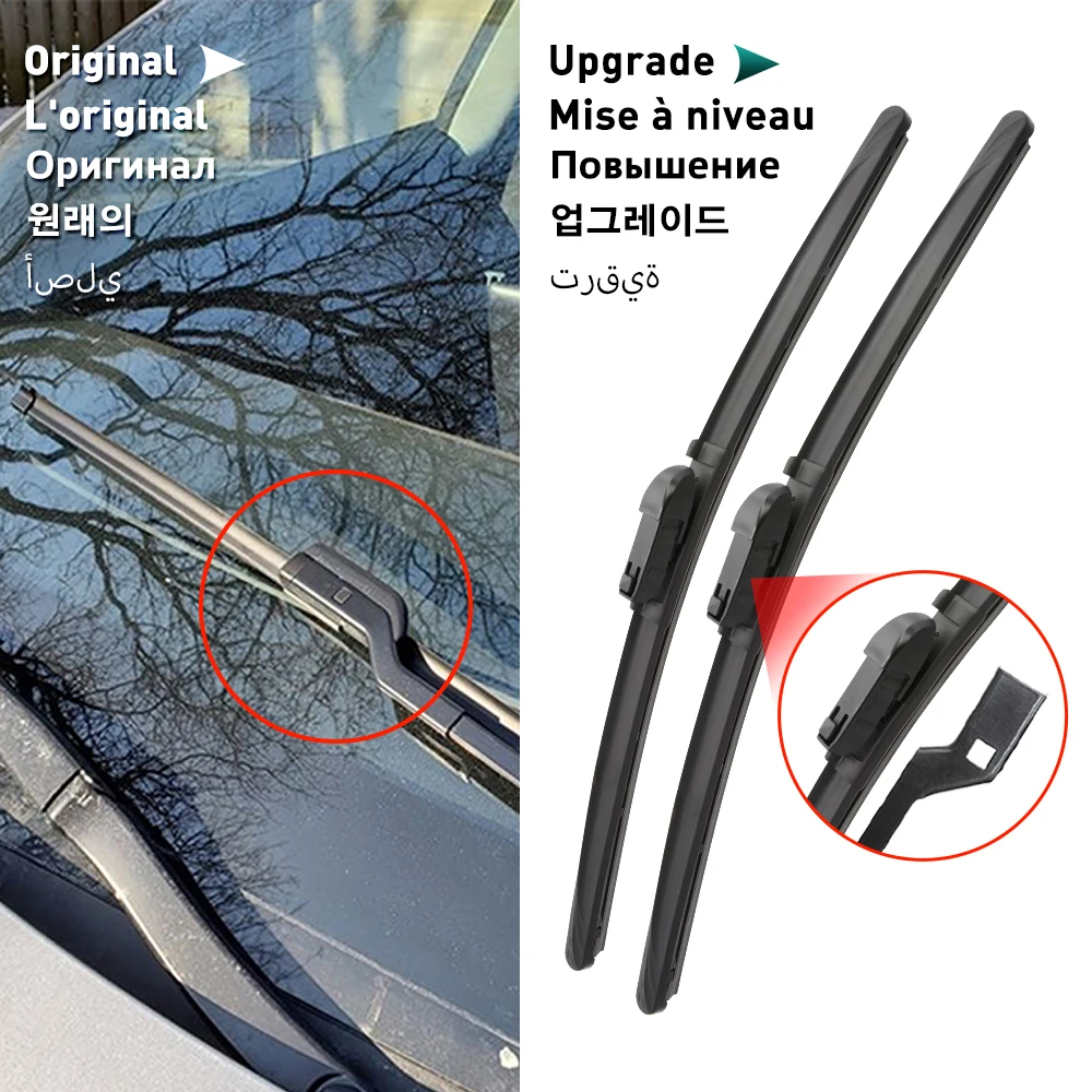 Silicone & rubber  Front Wiper Blades Set For Tesla Model Y 2020 - 2023 Windshield Windscreen Window Brush 26"+19" 3