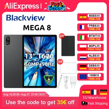 【Worldwide】Blackview MEGA 8 Tablet 13 inch FHD+ 90Hz Display 11000mAh AI Android 15 50MP Camera 4 BOX Speakers 4G Pad PC 1