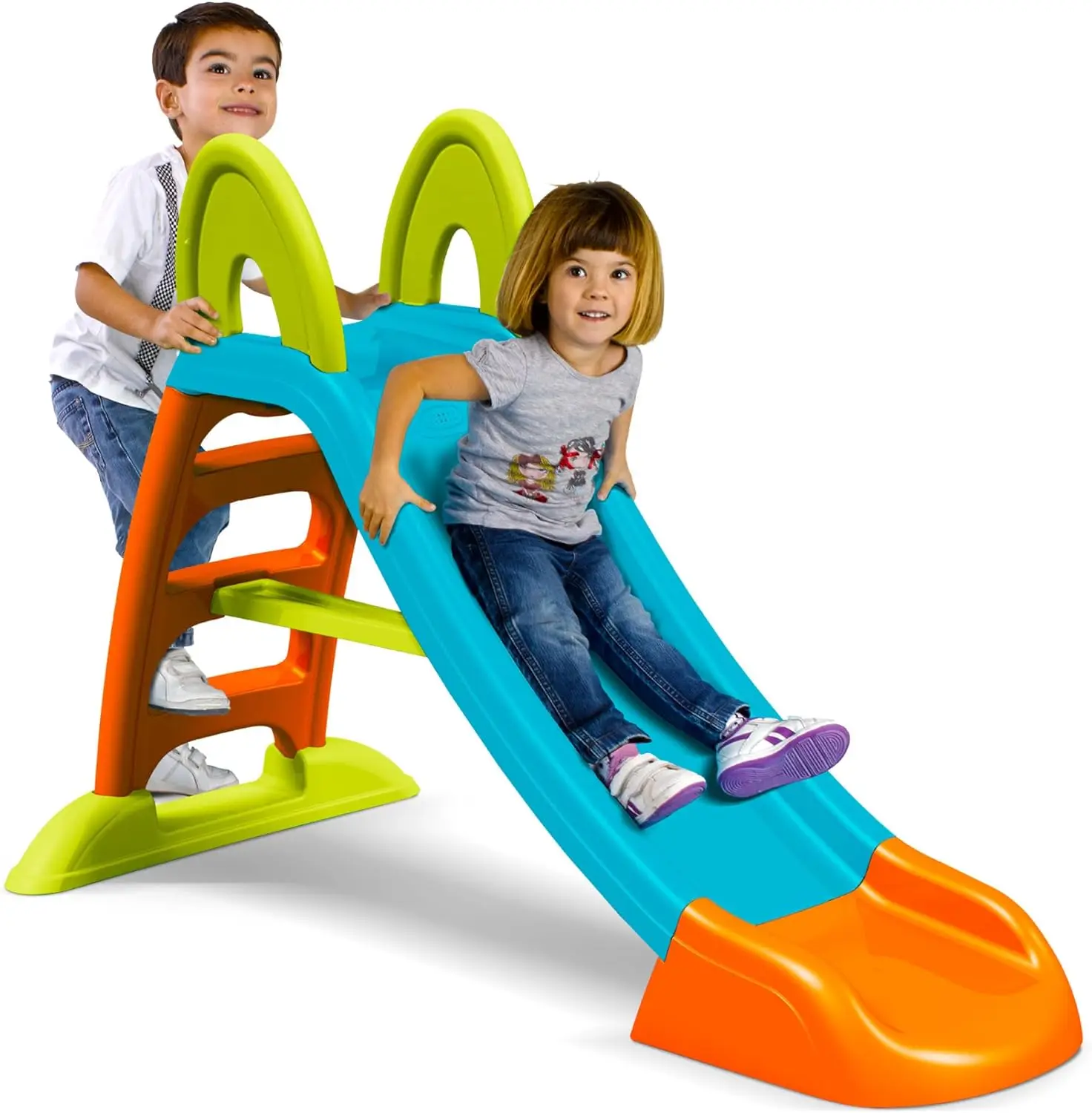 Tobog&aacute;n Slide Plus con Agua, con Hueco para la Poner la Manguera, Escaleras Antideslizantes, Resistencia y F&aacute;cil Montaje, para N