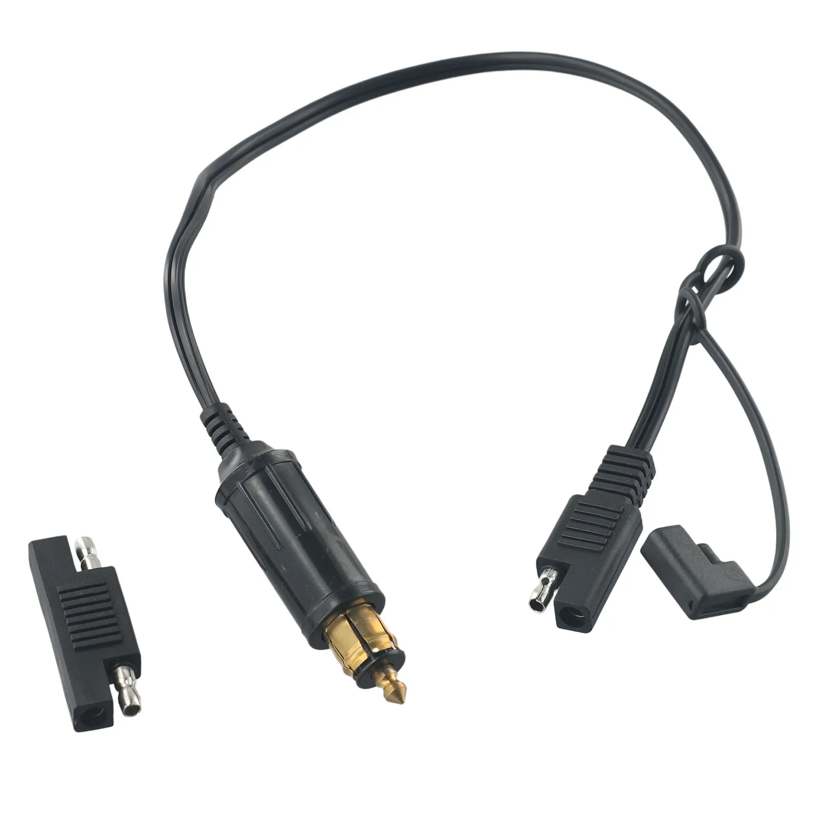 Dongge Sae Connector Motorfiets Acculader Oplaadkabel Snijd de Plug snel op de 12V Ring Terminal Zekering Geschikt voor Opladen van Motorfietsen, Tractoren, Auto's etc
