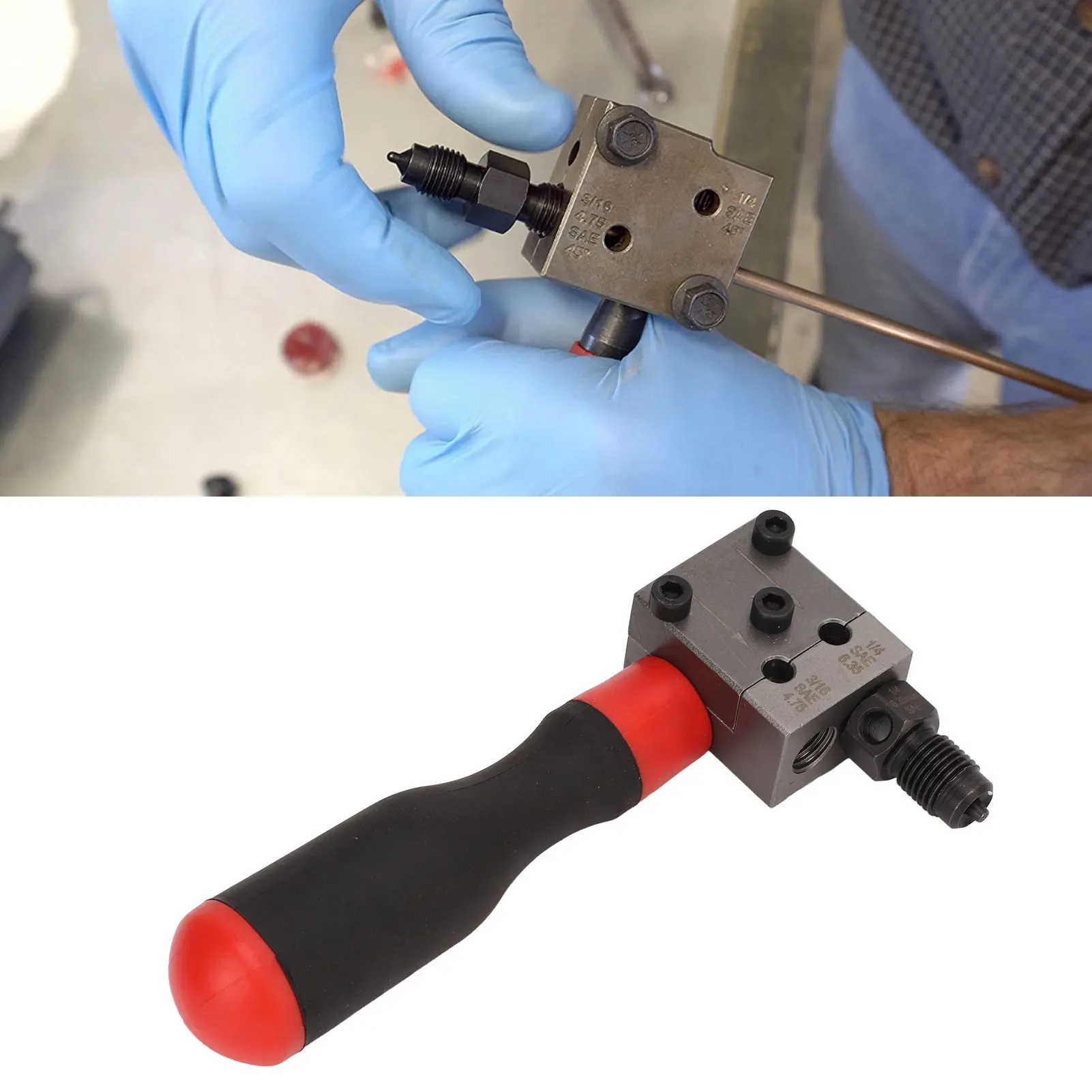 Brake Line Single Double Flare Tool 3/16in 1/4in Copper Tube Adapter Auto Repair Tools brake line flaring tool