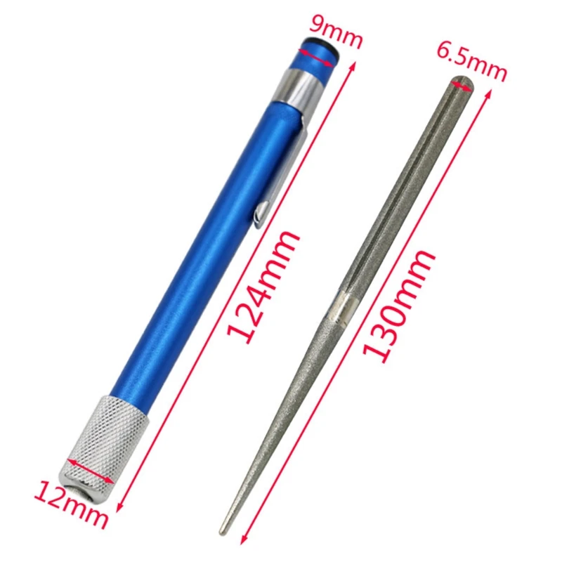 2in1 Knife Sharpener Diamond Pen Shaped Sharpener Pocket Sharpening Rod for Hook