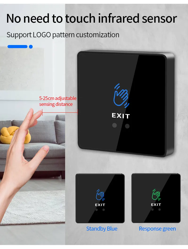 Infrared Sensor Switch No Touch Contactless Switches Wave to Release Door Lock E