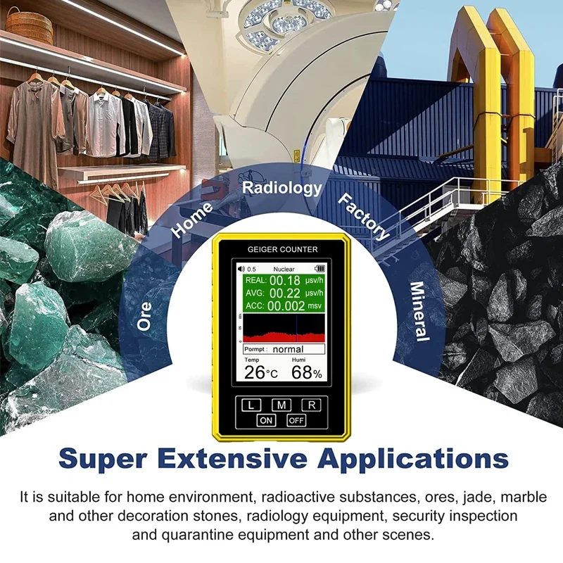 XR-3 Pro 휴대용 디지털 EMF 핵 방사선 감지기, 정확한 전자기 측정을 위한 가이거 계수기 테스터