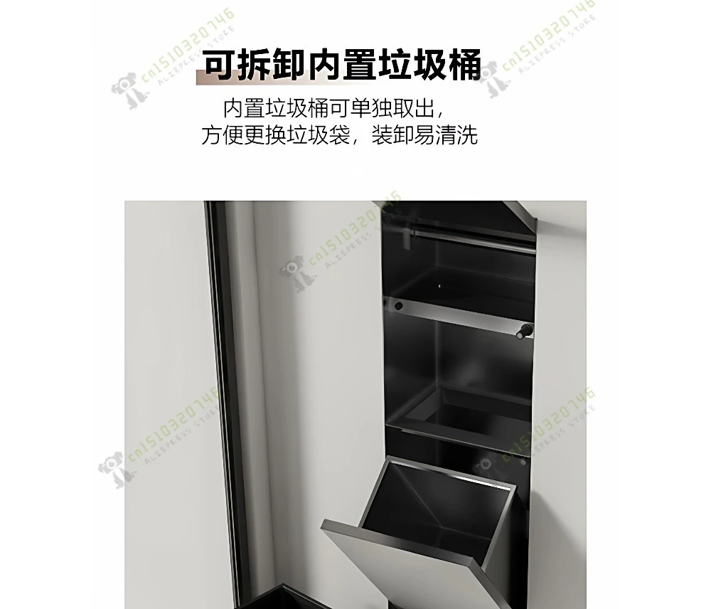 Hidden 304 Stainless Steel Trash Can Built-in Tile Mounted Toilet Niche Bathroom
