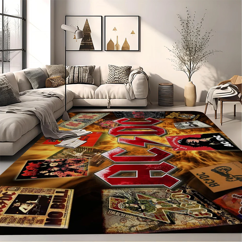 Rock Singer A-AC D-DC Band Room Mats Retro Multiple Choice Living Room Kitchen Rug Non-Slip Welcome Rug 4
