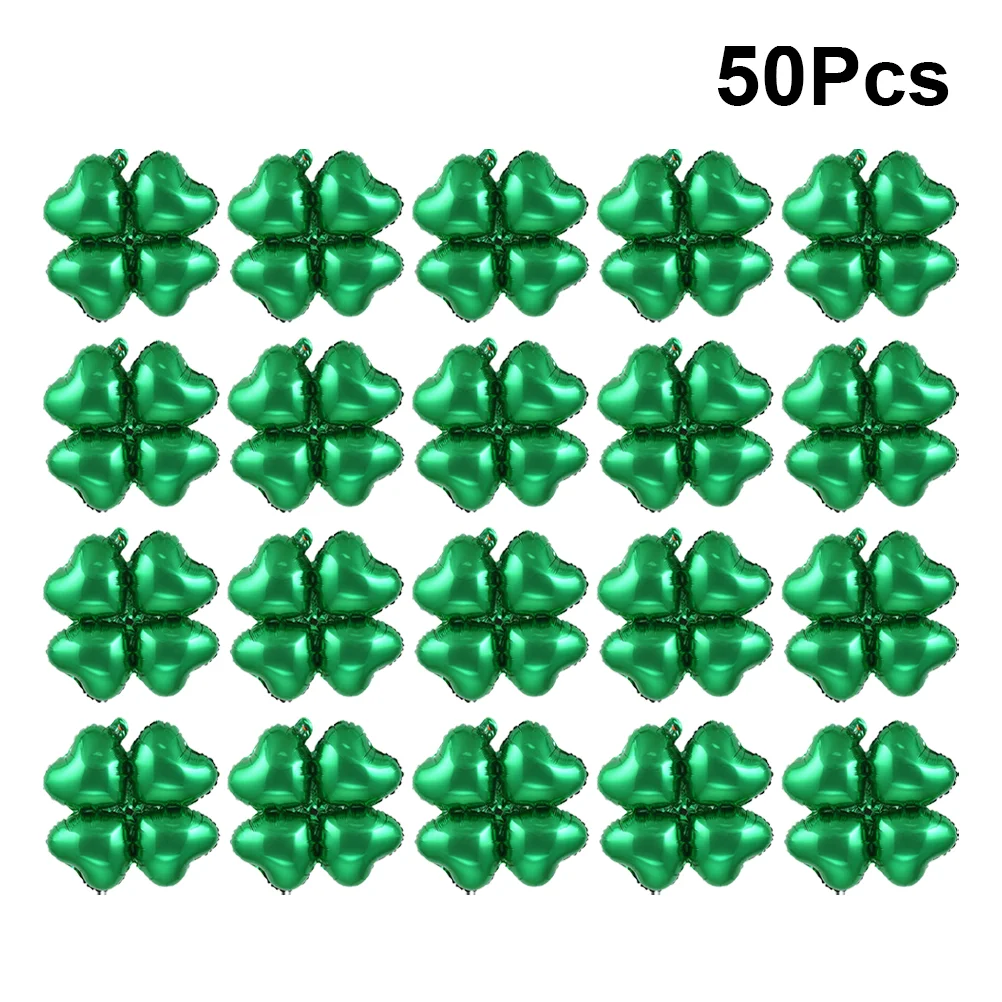 

50 Pcs Balloon Garland Shamrock Party Decor Ornament Festival Foil Heart-shaped