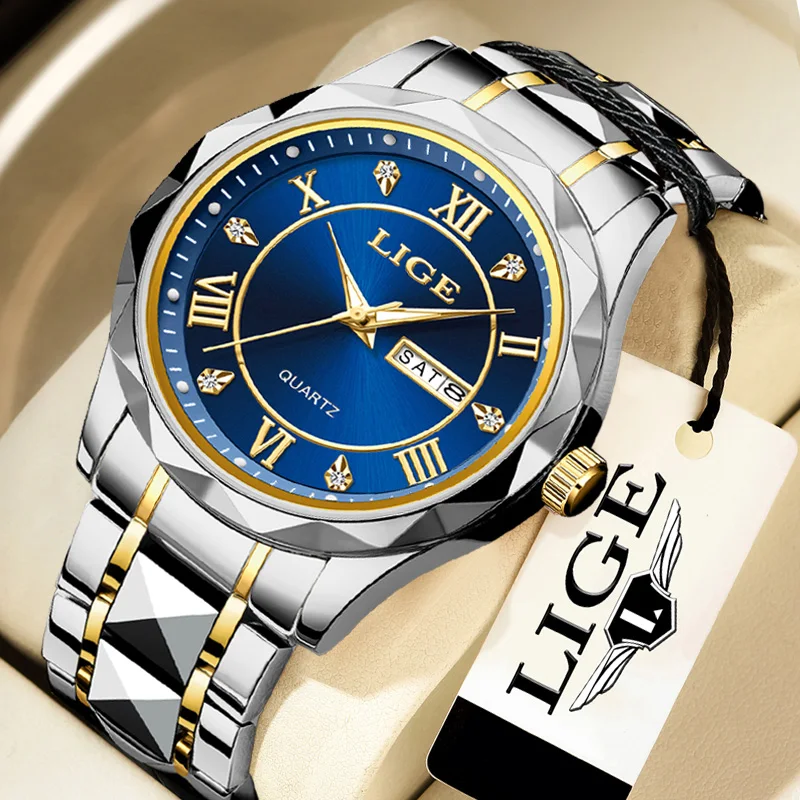 

LIGE Mens Watches Top Brand Luxury Waterproof Ultra Thin Date Clock Male Steel Strap Casual Quartz Watch Men Sports Wrist Watch