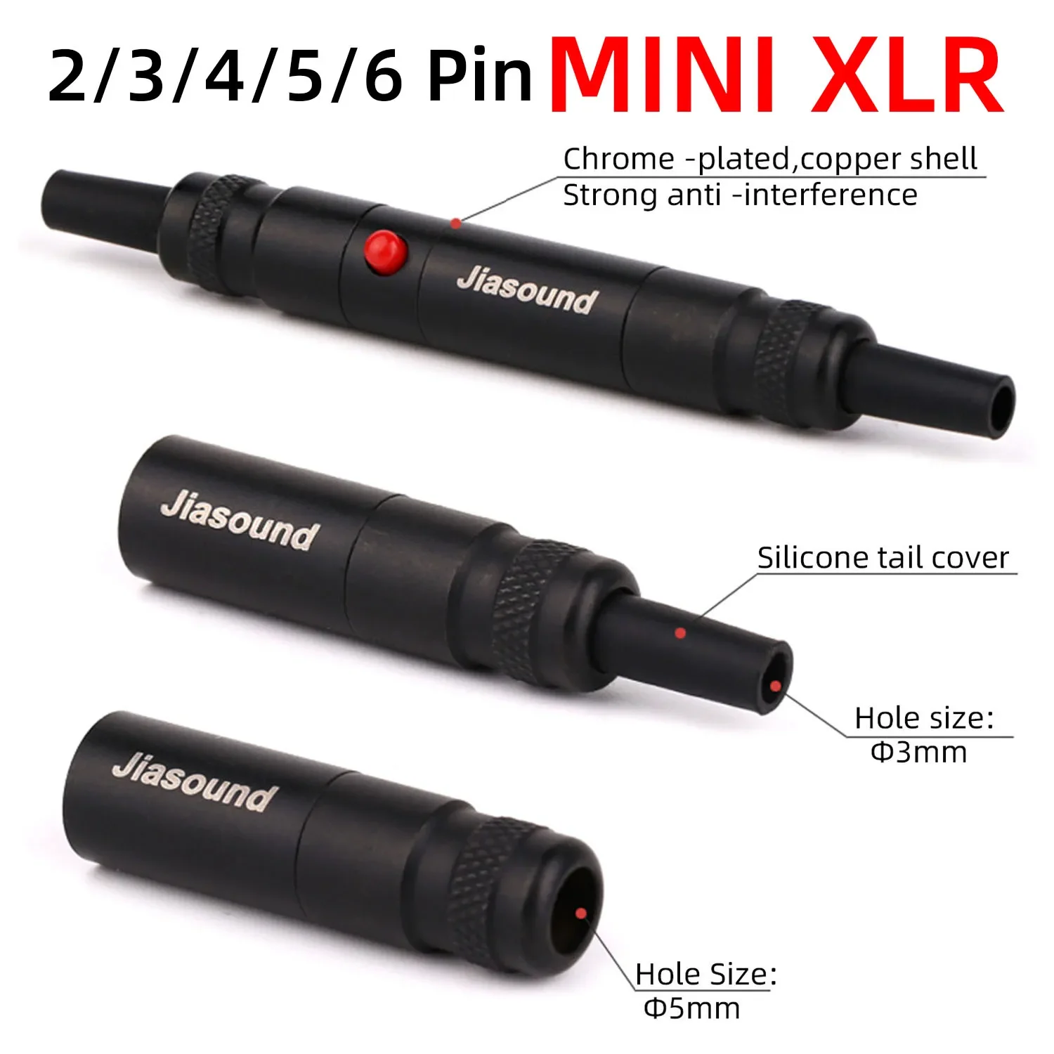 High Quaility 2 Pin 3 Pin 4 5 6 MINI XLR 4 Core Female Plug and Male Plug Wireless Microphone Head
