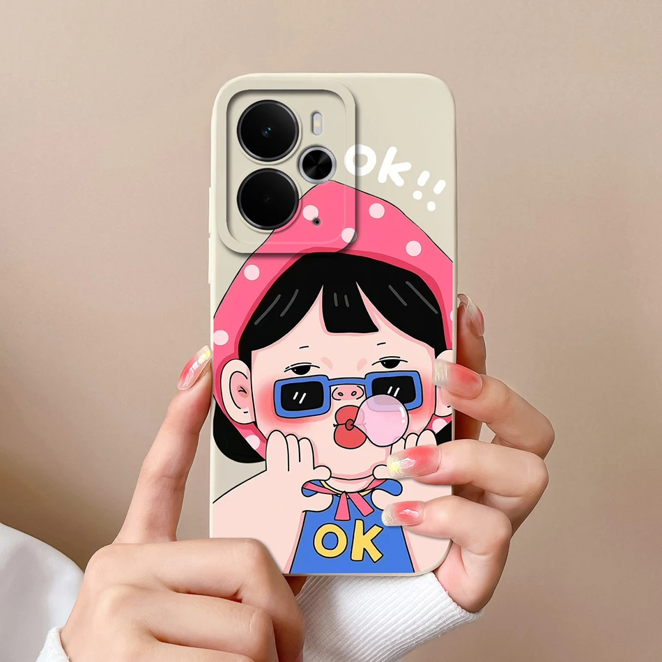 Elegant Rose Silicone Protective Phone Case - Soft Liquid Silicone Cover with Full Camera Protection, Realme 14T